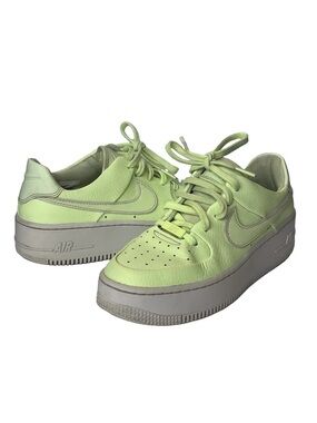 NIKE Air Force 1 SAGE Low Sneakers Barely Volt Neon Green White Women's Size 7